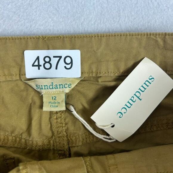 Sundance Catalog Pants Womens 12 Bronze Cargo Jogger Button Fly Belted - Picture 8 of 9